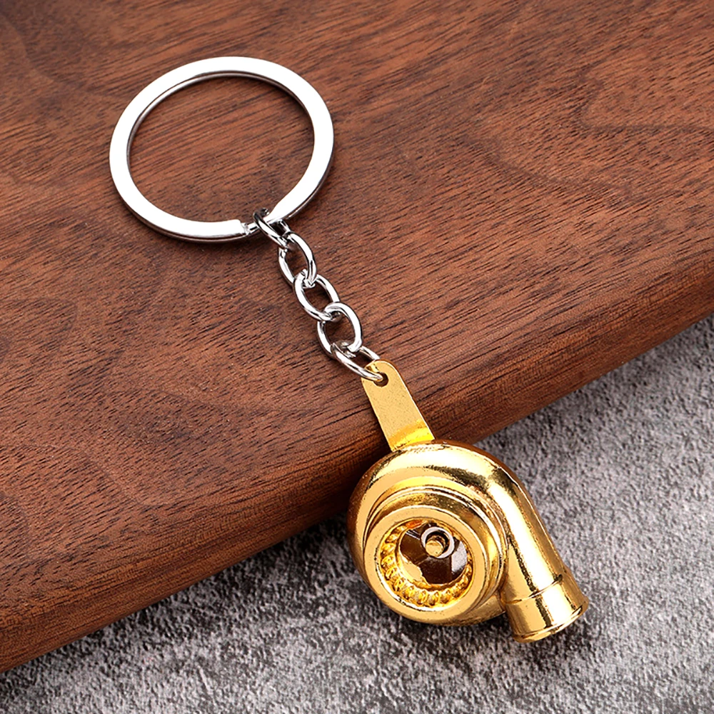 Turbocharger Keychain Metal Spinning Turbine Keyring Creative Car Accessories Jewelry Gift for Men Women Christmas Birthday Gift