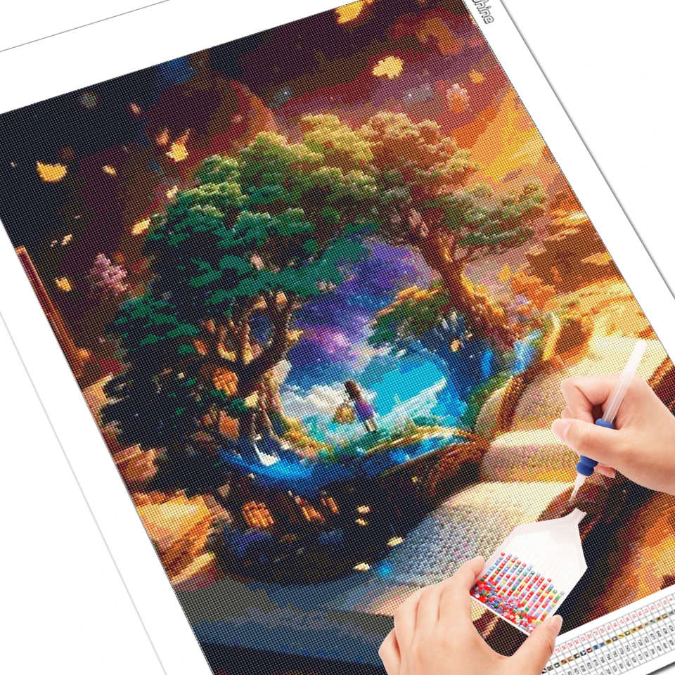 Evershine Full Square Diamond Painting Book AB Drill New Arrival Diamond Mosaic Landscape Tree Embroidery Castle Handmade Hobby