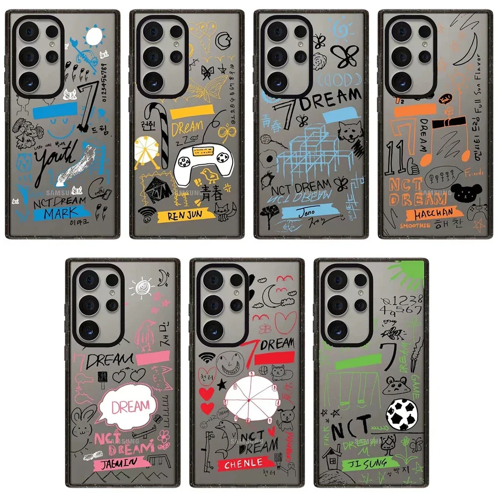 

Creative Fashion Graffiti Acrylic Black Border Case for Samsung Galaxy S23 S24 Ultra S22+ S23+ S24 Plus Cover Protective Case