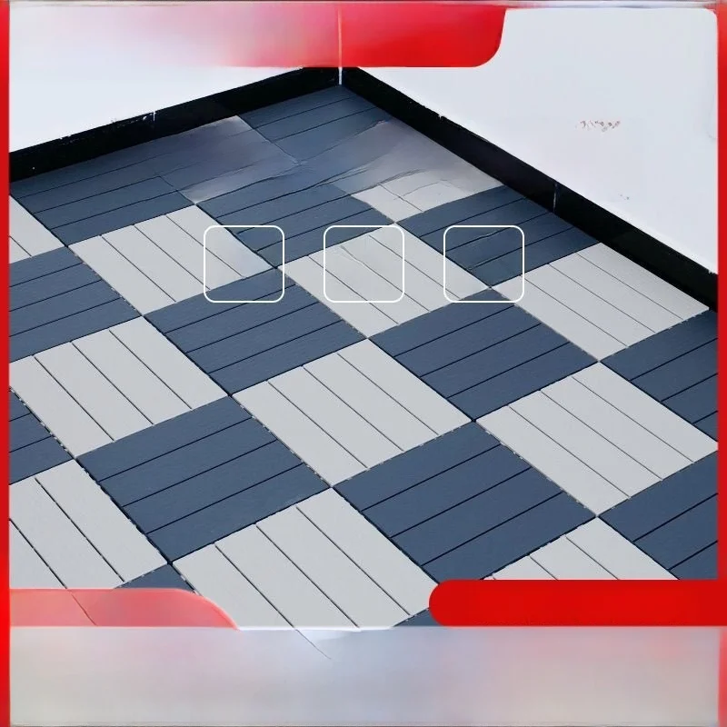 Placas de Plástico para Exterior Anticorrosão, Ladrilhos de Conexão para Piso, Autoinstalação, Pátio, Quintal, Monocoque de Madeira Plástica