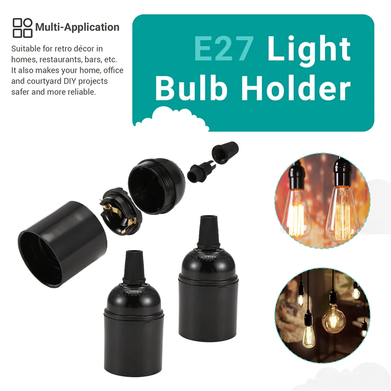 

LICE-6-Pack Bakelite Lamp Holder E26/ E27 Light Socket Vintage Bulb Socket ES Screw Lampholder For Ceiling/Pendent/Floor