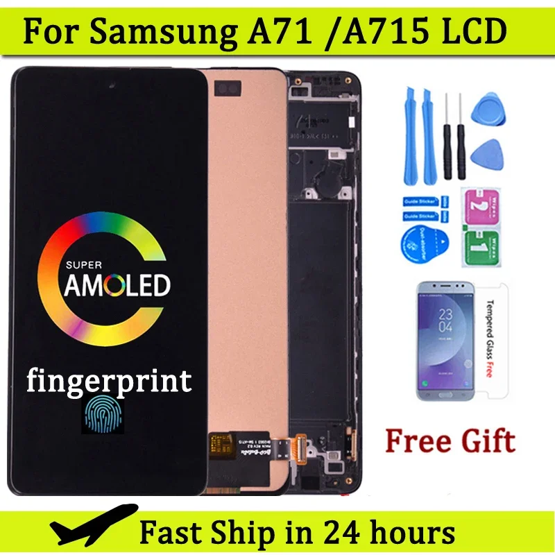 

6.7'' AMOLED For Samsung A71 A715 LCD Display With Touch Screen Digitizer Assembly SM-A715F/DS SM-A715F/DSN LCD Screen