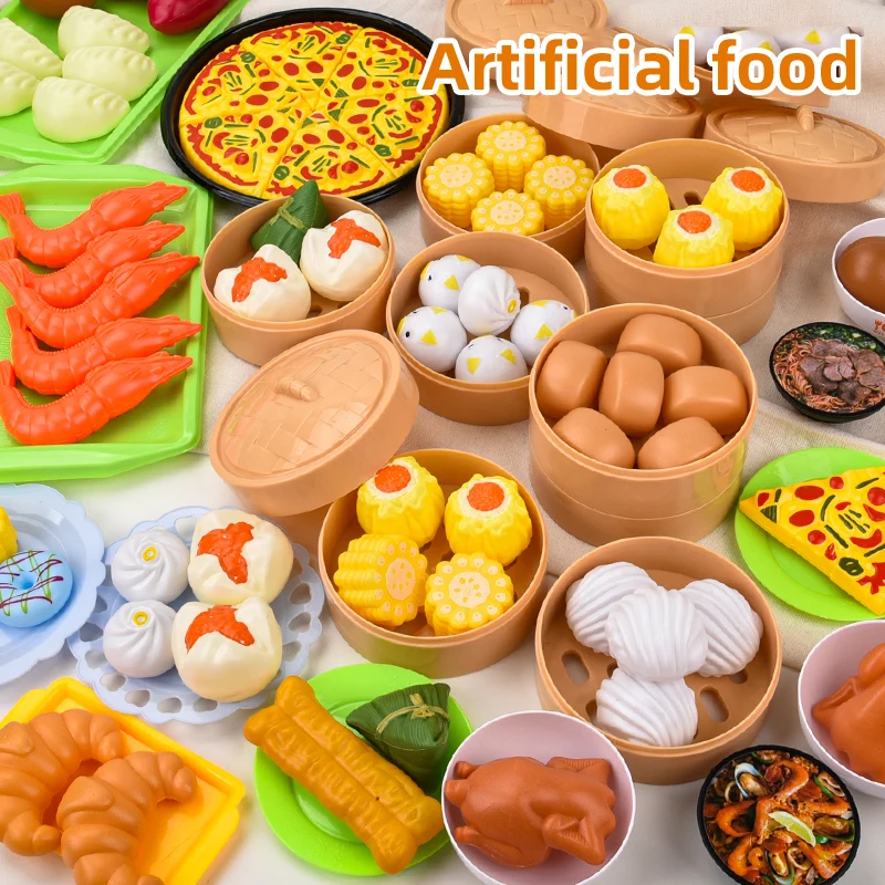 Children play every kitchen toy breakfast simulation food steamed steamed bun boy girl cooking puzzle set