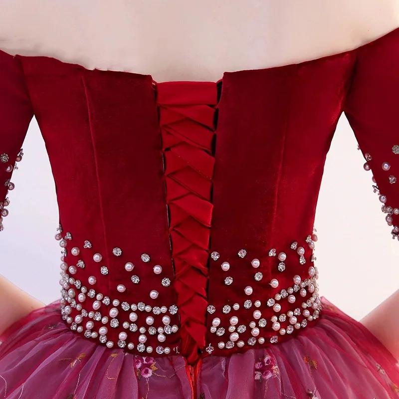 2026 New Women's Colored Yarn One Shoulder Evening Dress Fashionable Slimming New Year's President's Back Strap Dress