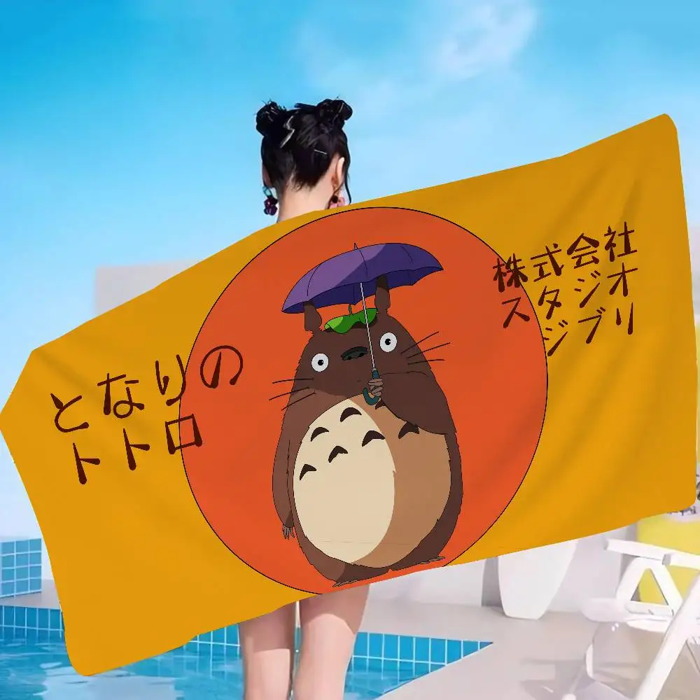 T-Totoro Cozy-Whimsical Microfiber Printed Beach Towel Mountain Climbing Yoga Beach Swimming Running Absorbent Soft Towel