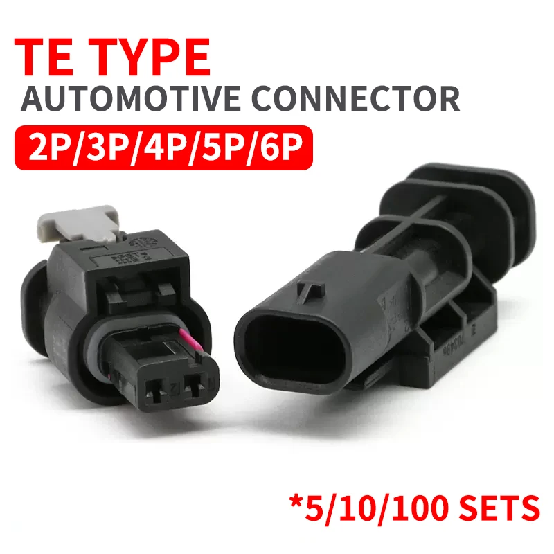 

5/10/100 Sets 2P/3P/4P/5P/6P1-1718645-1 1-1670916-1TE type wiring harness connector reversing radar plug waterproof connector