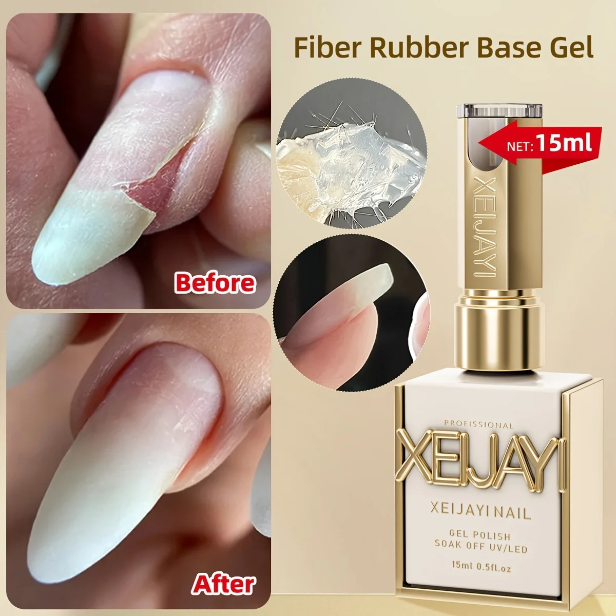 XEIJAYI 15ml Multifunktions-Nagelgel, optionaler Seal-Primer und andere haltbare UV/LED-Produkte, geeignet für Nagelstudios für Frauen.