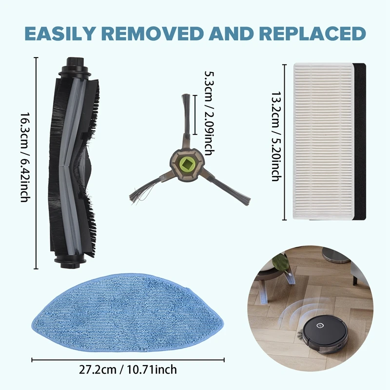 【Популярный】для Ecovacs Deebot Ozmo U2 Dgn22 U2 Pro робот-пылесос, боковая щетка, основная щетка, фильтр, аксессуары для швабры, замена