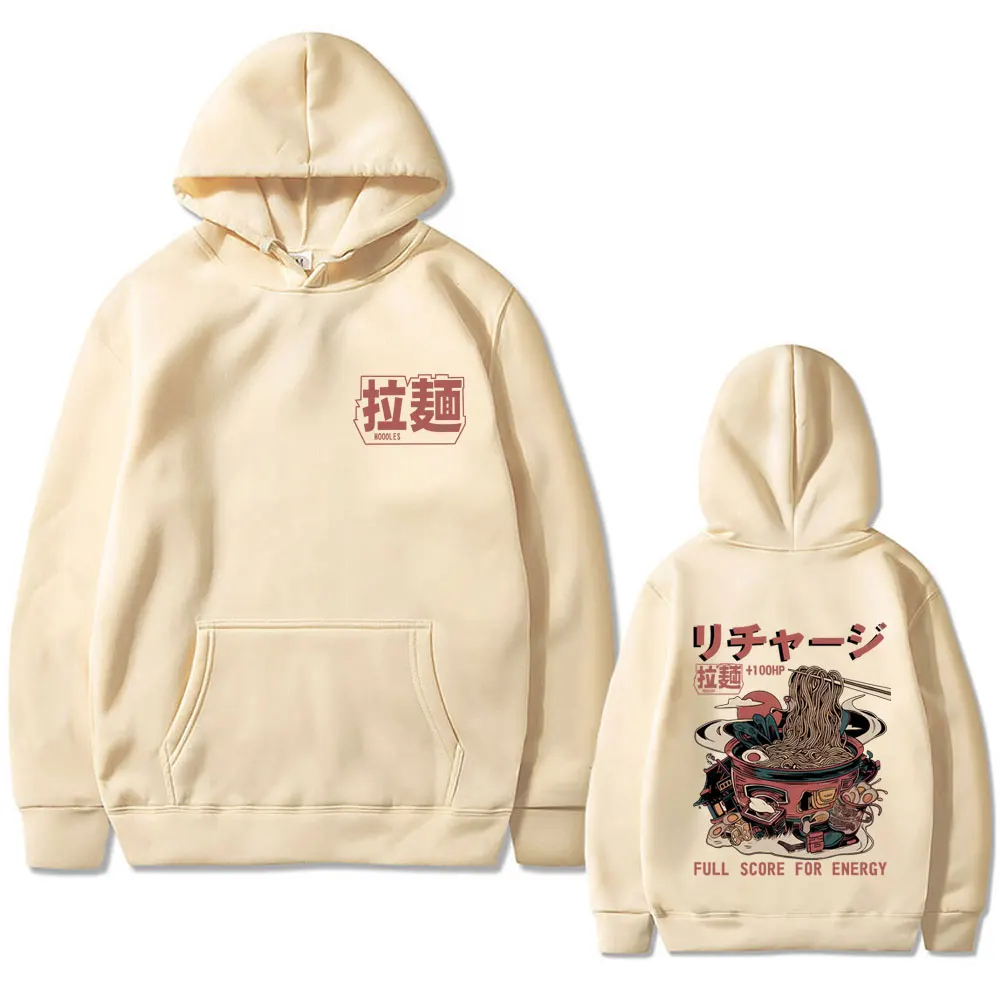 

Ramen Full Score for Energy Print Hoodie Men Women Funny Vintage Japanese Style Hoodies Male Casual Oversized Hooded Sweatshirt