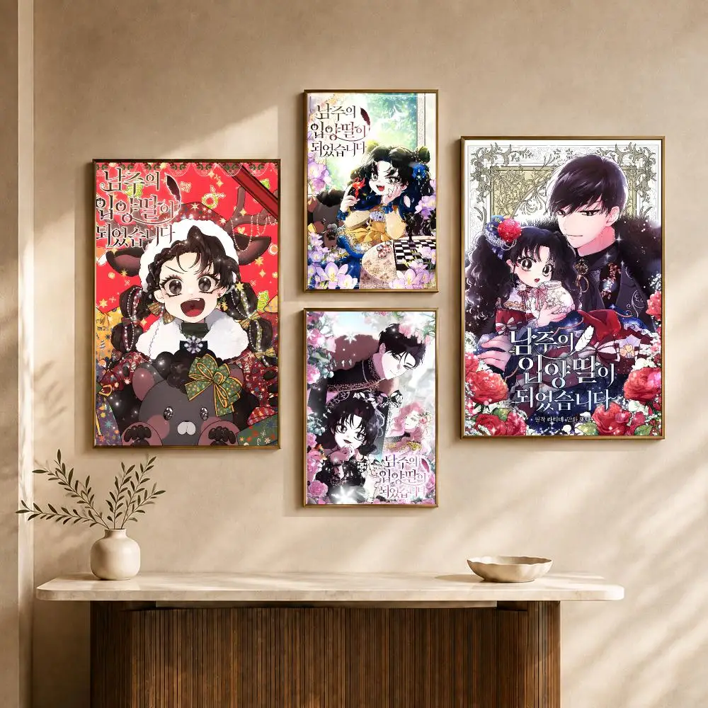 Manhwa Male Leads Little Lion Daughter Fantasy Poster HD Wall Decor Apartment Dorm Office Cafe Bedroom Home Gift