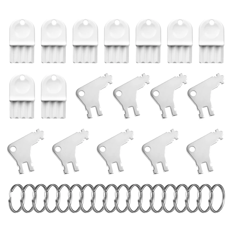 Hot 18Pcs Paper Towel Key Set,Universal Toilet Tissue Dispenser Key Replacement Paper Towel Holder Key With 18 Key Rings