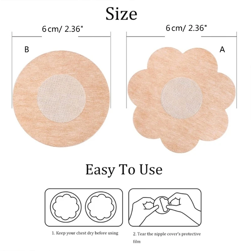 40Pieces Nipple Covers for Women Skin friendly Breast Petals Summer Nipple Pad