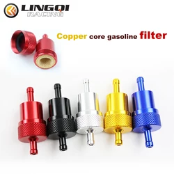 LYNNCHI CNC Aluminum Copper Core Motorcycle Gas Fuel Gasoline Oil Filter Moto Accessories For ATV Dirt Pit Bike Motocross Parts