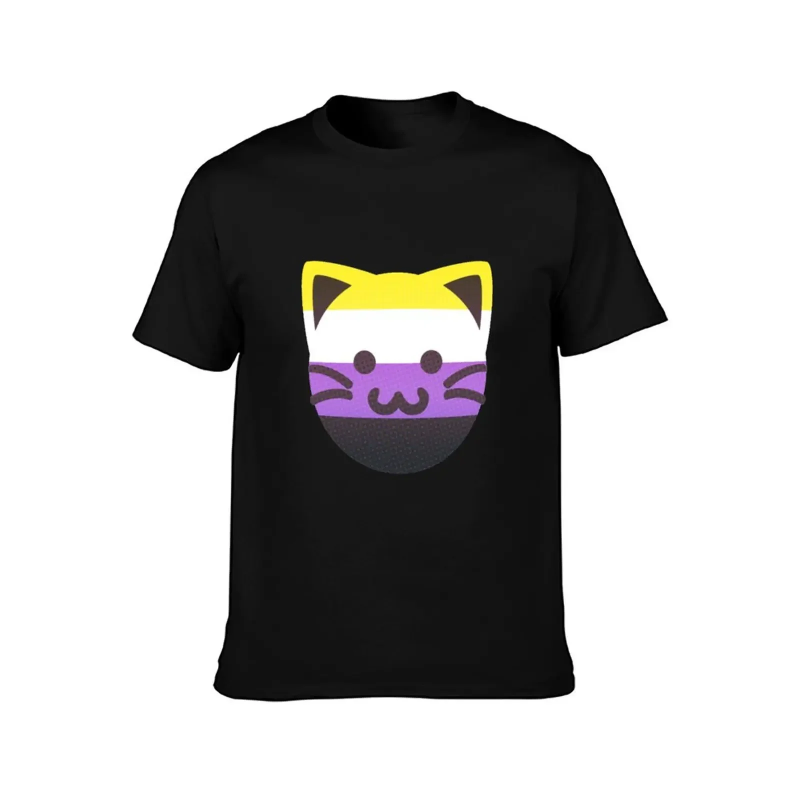 Nonbinary Pride Cat T-Shirt graphic tee shirt valentines clothes affliction shirts aesthetic clothes t shirts men