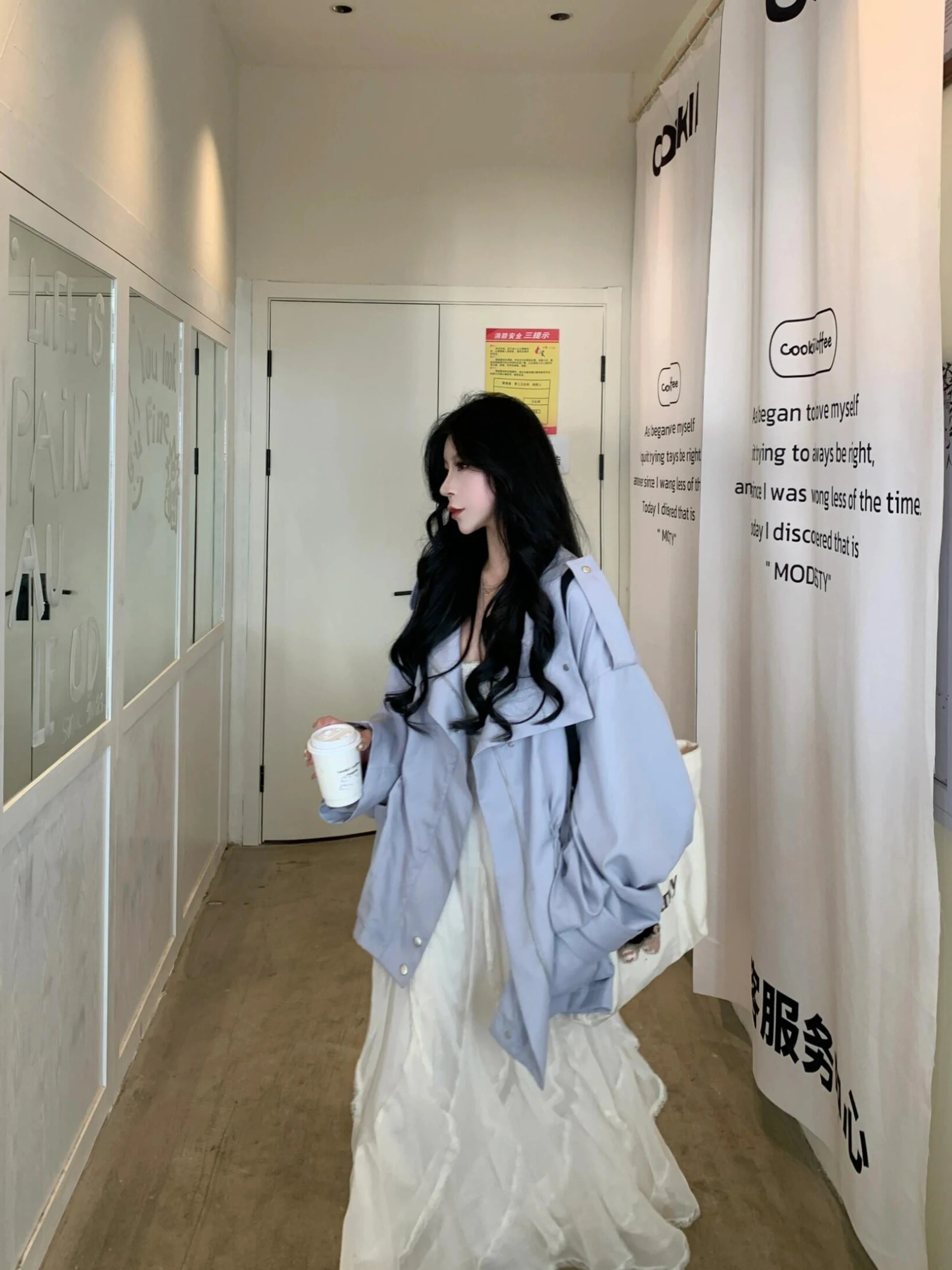 

Trench Coat Female Tailoring Accurate Tie Lazy Cut Clean Coffee Slit French Topcoat Wool Pure Long-Sleeved Folds Autumnal