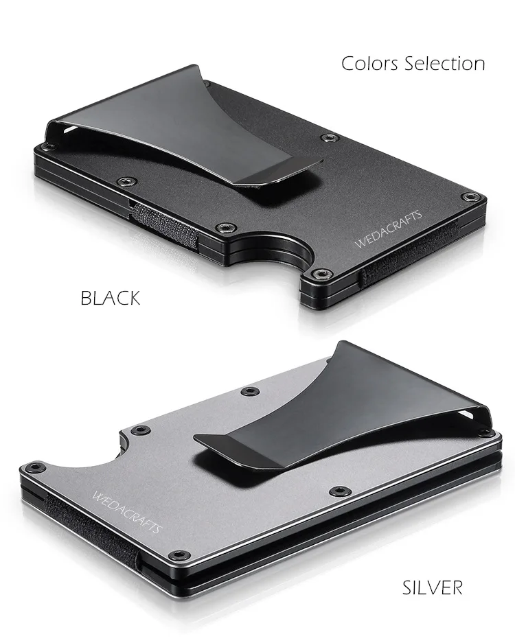 

2021 New Custom Slim Credit Card Holder Aluminum ID Card Holder Men's Wallet Anti-theft Protection Mini Wallet