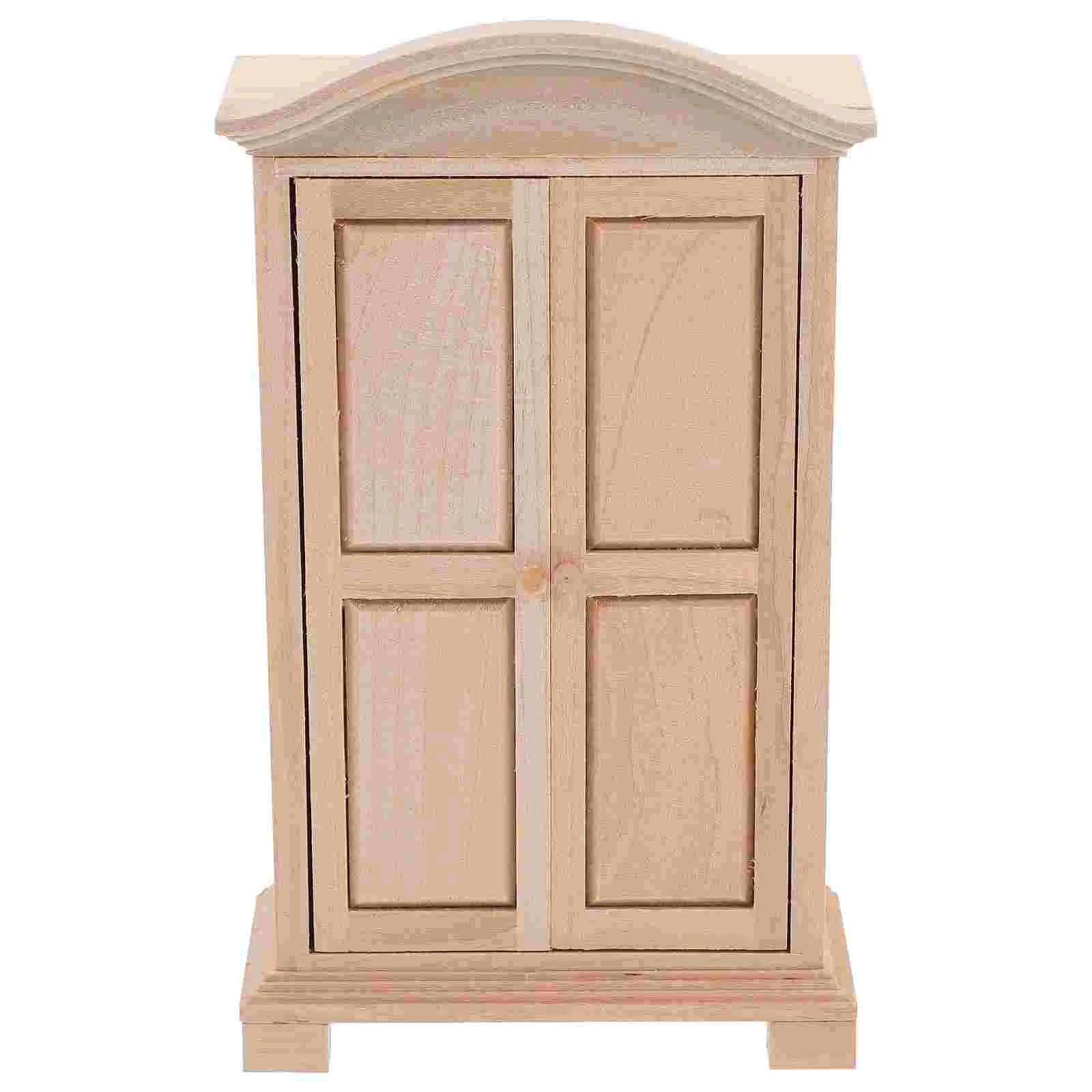 

Furniture Mini Wardrobe Baby Hangers Tiny Closet for House 1:12 Simulation Wood