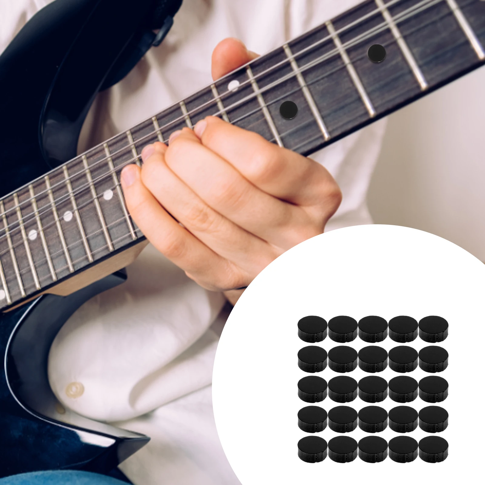

100Pcs Round Fretboard Inlay Dots Acrylic Guitar Tone Point Markers for Classical Electric Acoustic Guitar Ukulele Instrument