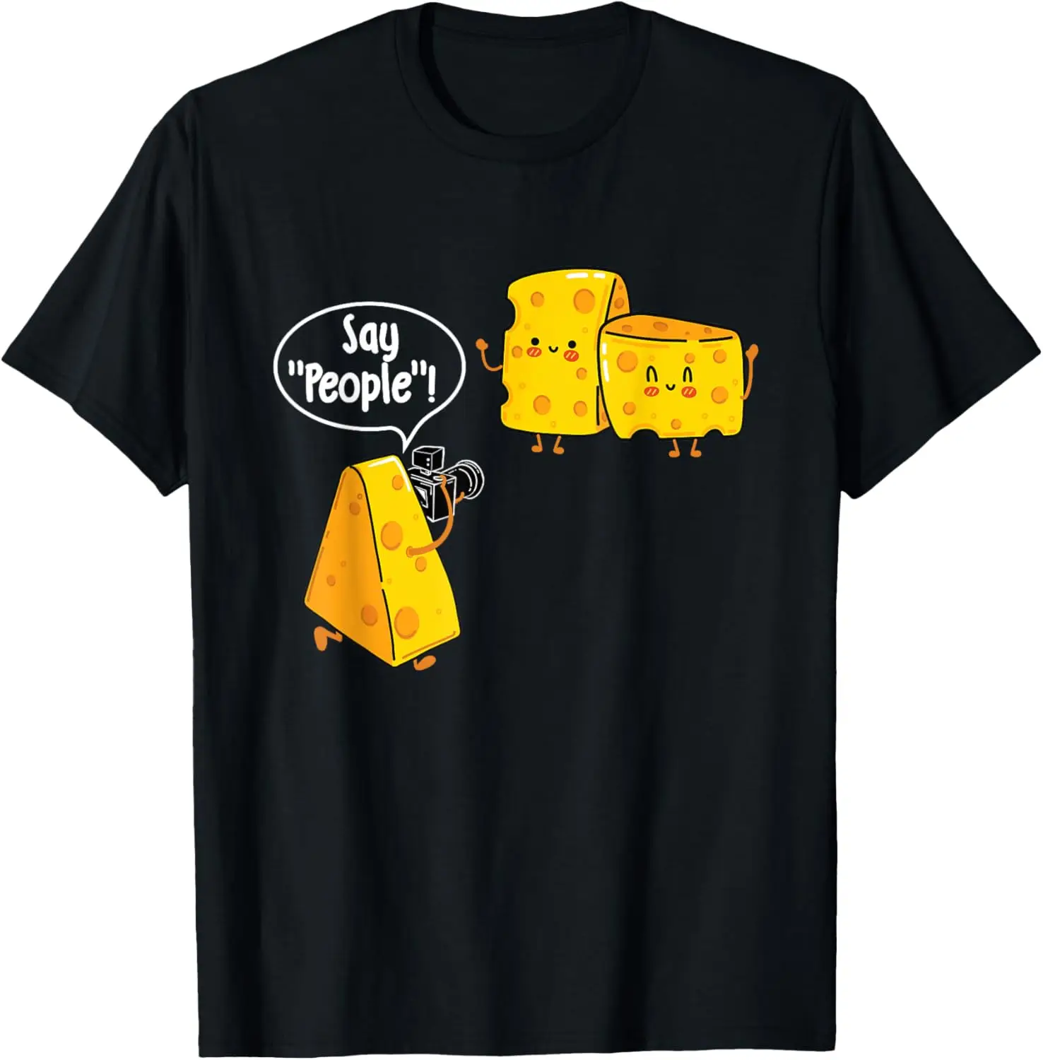 تي شيرت صيفي من القطن عالي الجودة من Say People Cheese Lover Food Dairy Milk Gouda Cheddar Brie