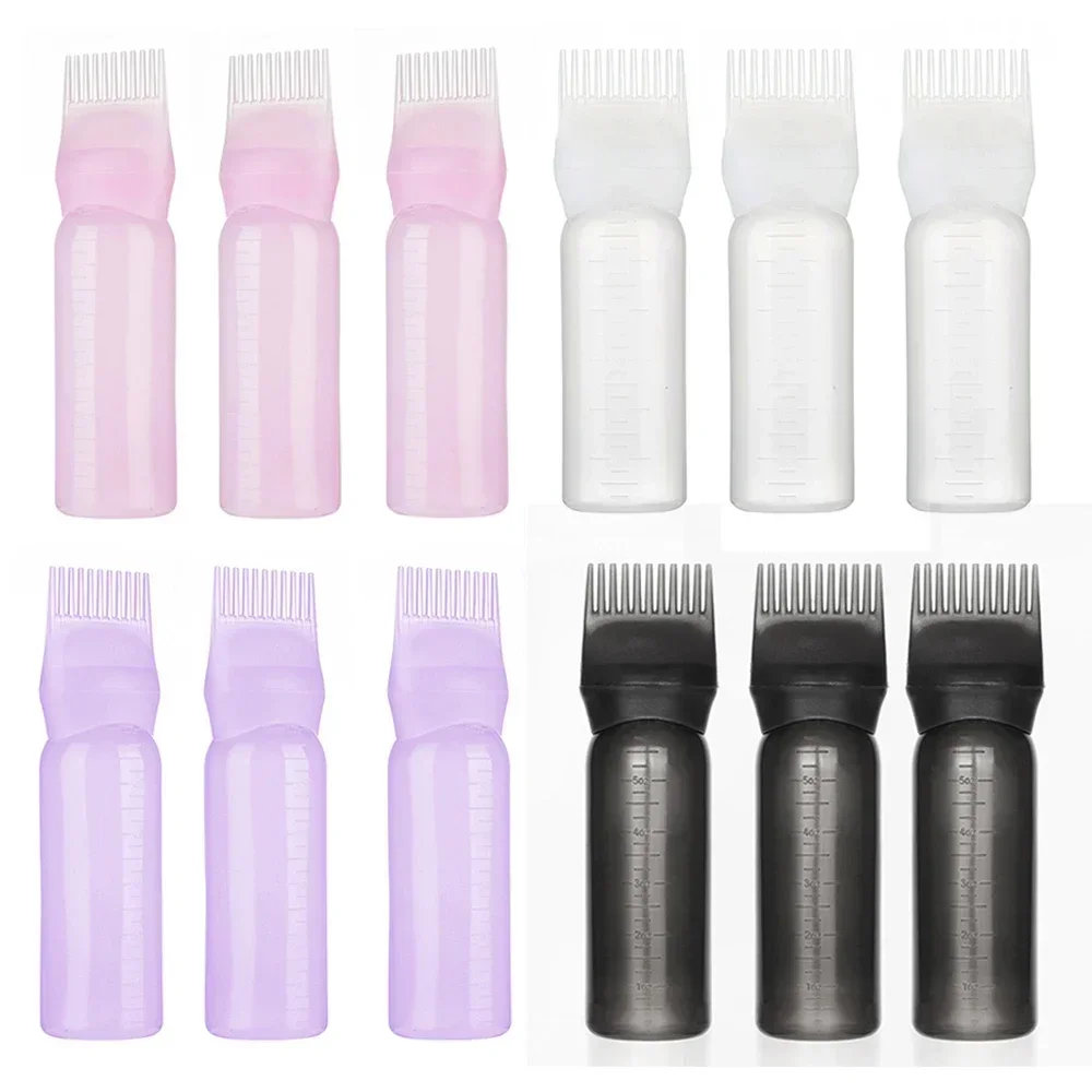 

12PCS 180ml Hair Comb Applicator Bottle Refillable Squeeze Bottle Oil Applicator Bottle for Hair Professional Hairdressing Tools