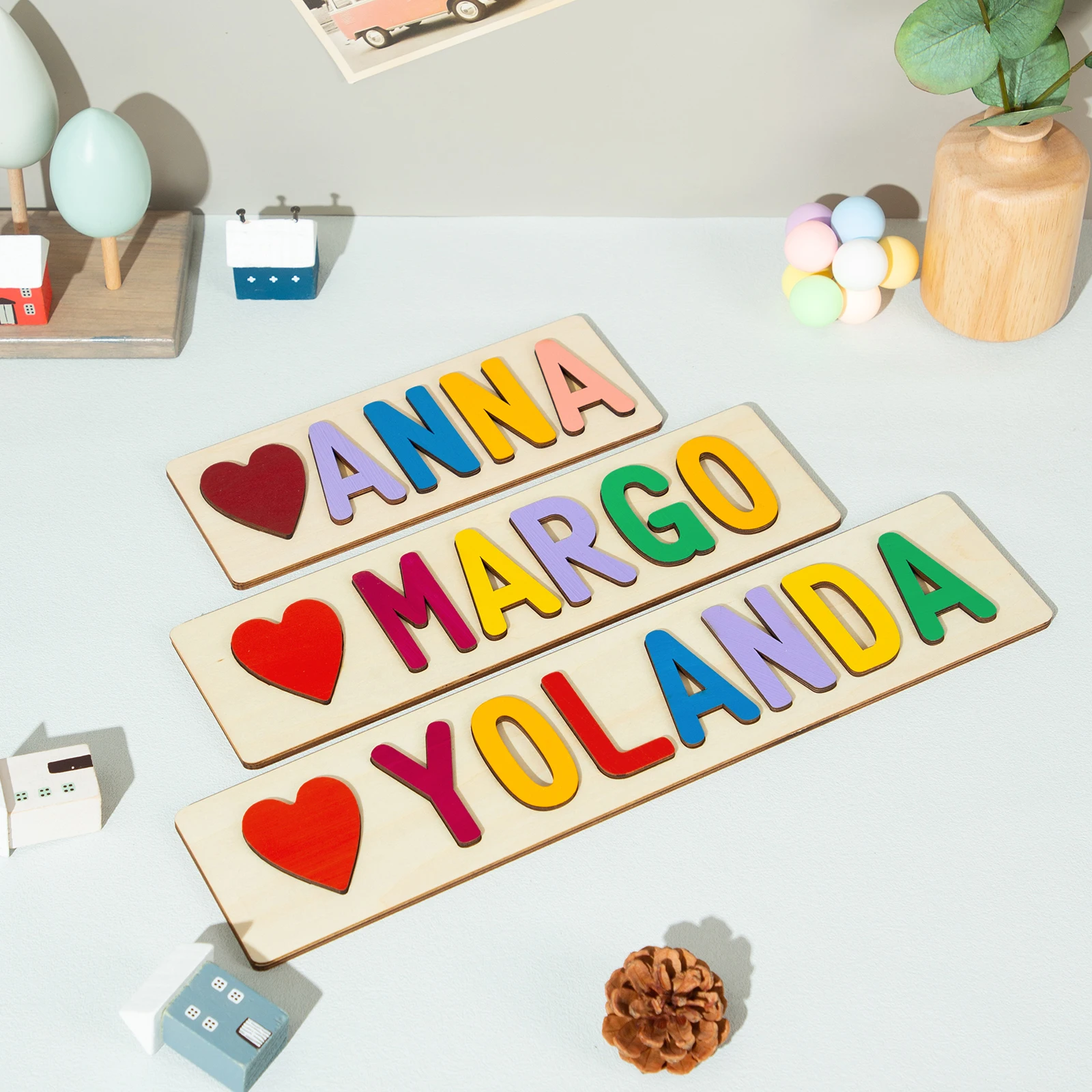 Personalized Custom First Name Wooden Puzzle Toys For Toddlers Gifts For Kids Baby Toy Boy &girl DIY Gift