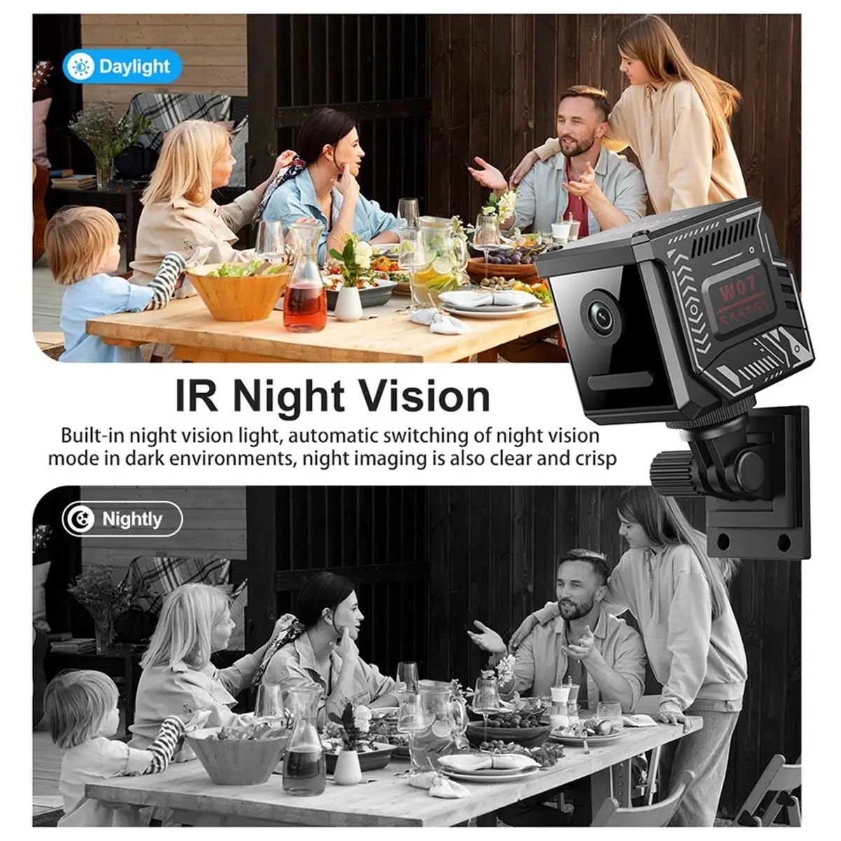 giftnew Wireless Wifi Camera Night Vision Security Monitoring Outdoor Sport Small Camera High-Definition 2K Home Security Camera