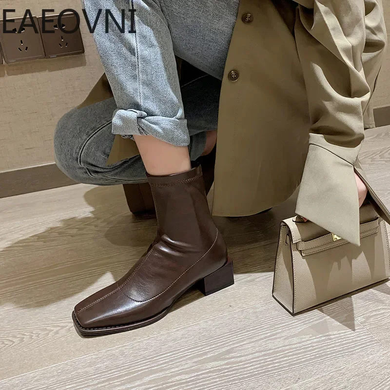 Fashion Style Ankle Boots Women Shoes Zippers Low Heel Bota Ladies Comfort Morder Short Bootties