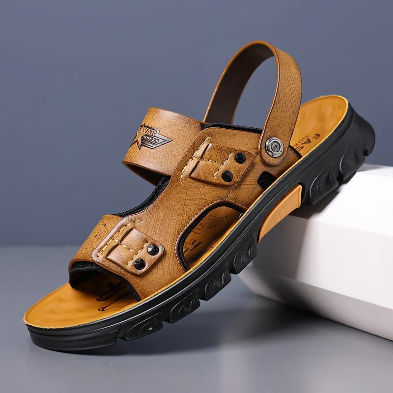 

Fashionable Comfortable Thick-Heeled Men's Outdoor Two-Way Sandals Anti-Slip Breathable Casual Slip-On Slippers-HW80192
