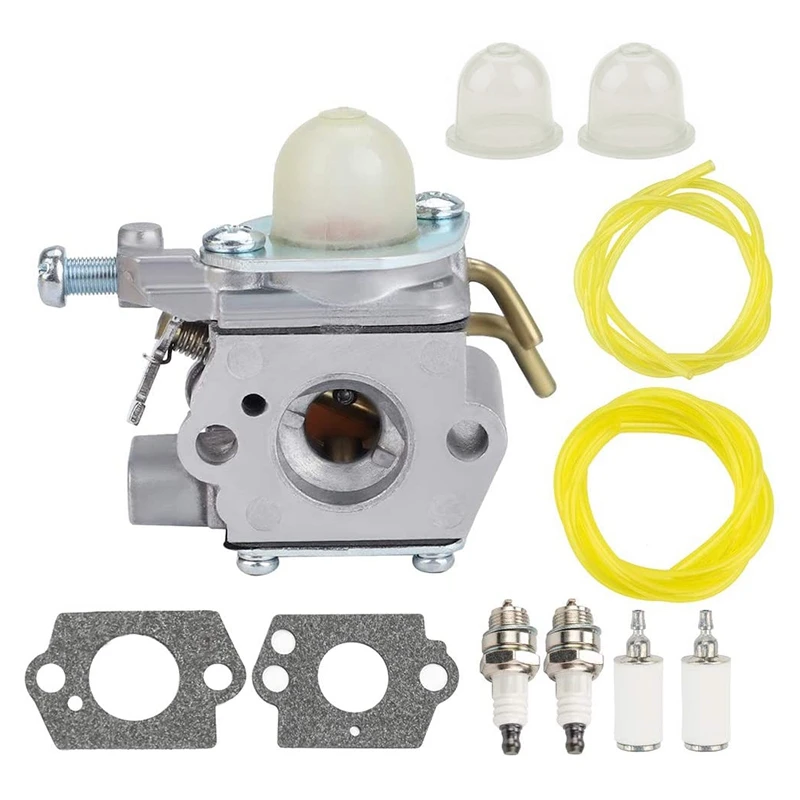 C1UH142 Carburetor With Fuel Line Tune Up Kit For Homelite UT-085801 UT-21947 Craftsman 26CC Edger String Trimmer Blower