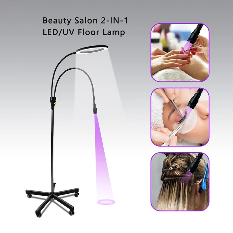 2 In 1 UV Lamp Grafting False Eyelashes UV glue Curing Special Lamp Double-end Lamp Lashes/Hair Extension Floor Lamp Beauty Tool