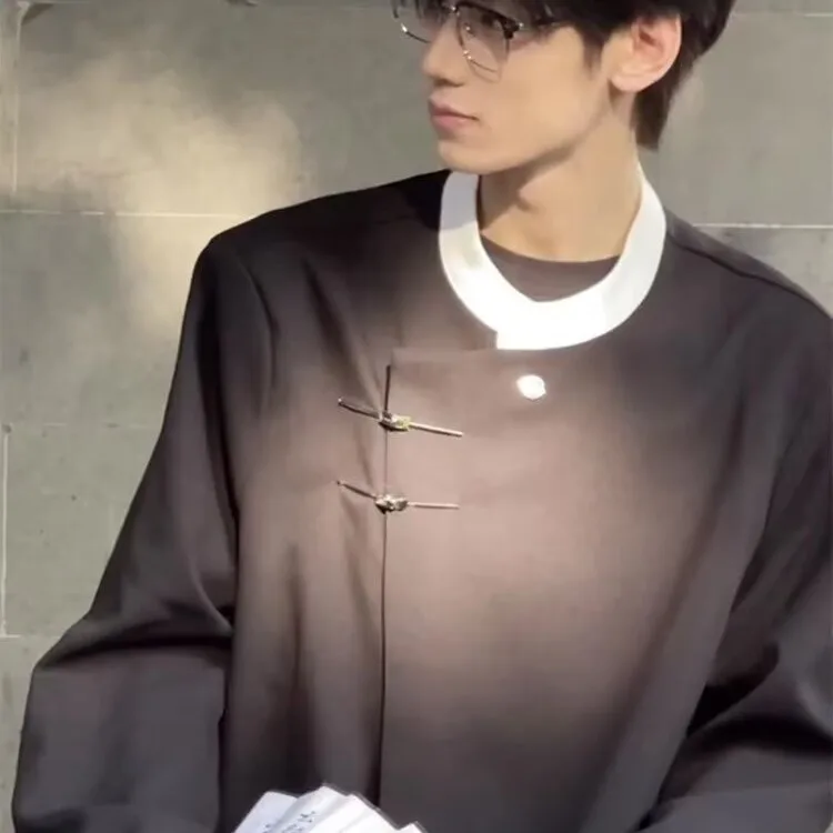 

Новые китайские мужские подушечки Jaet с волнистыми подушечками на пуговицах, легкая косая воротник Maturi, весенне-осенняя одежда средней длины