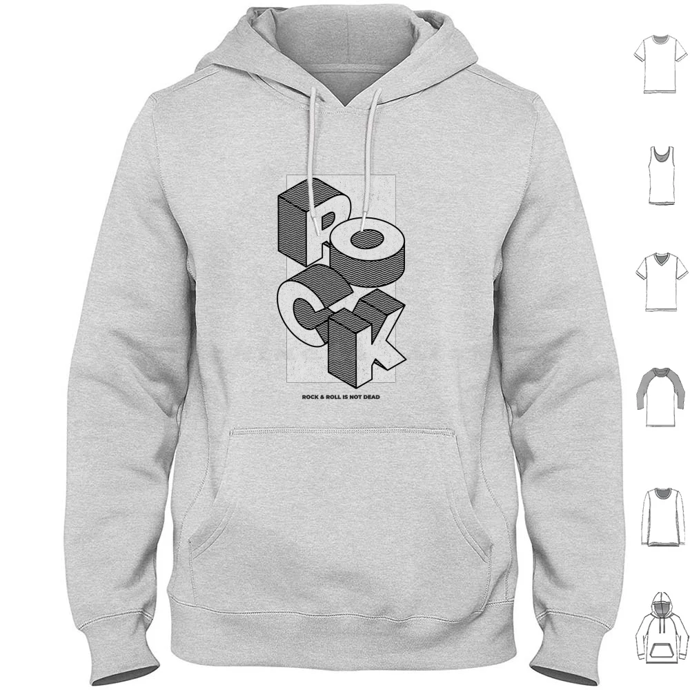 Rock T-Shirt Hoodie Cotton Long Sleeve Music Roll Dead N Roll