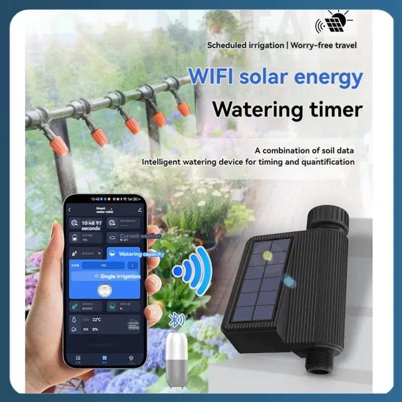 

AB02 WIFI Solar Waterer Smart Garden Timer Sprinkler Automatic Irrigation Controller Watering Tool For Garden Outdoor