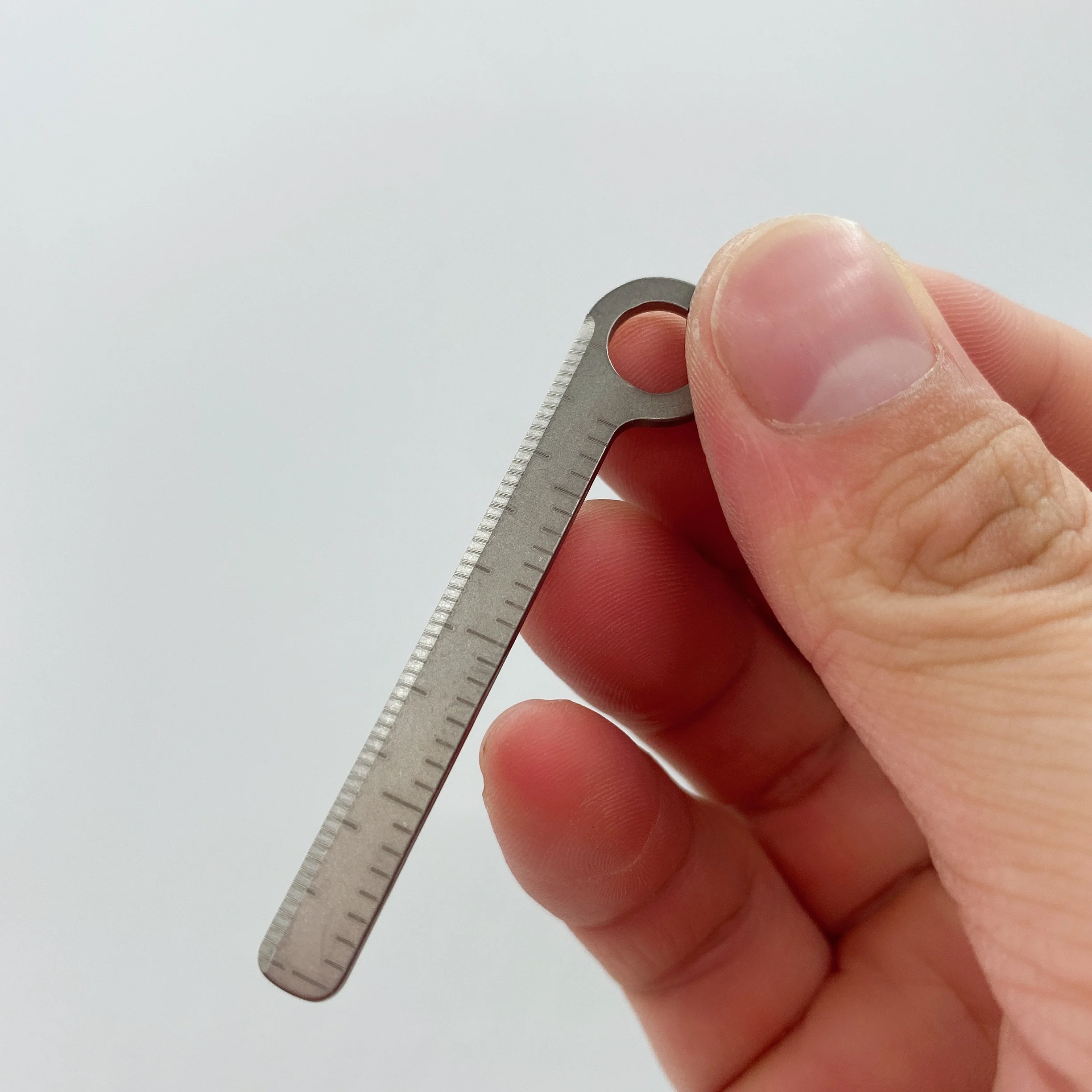 Portable Mini Titanium Alloy Ruler, EDC Tool, Small Measuring ruler, cm INCH, Free titanium ring , Key chain