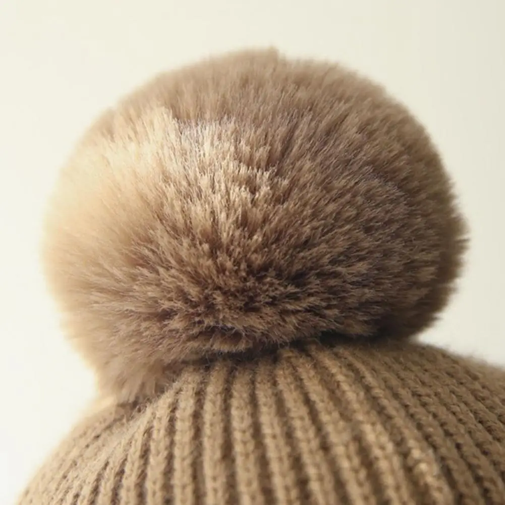 Kids Wool Knit Hat Children Winter Accessory Children's Thickened Wool Knit Hat with Pom-pom Extended Ear Flaps Winter Cap