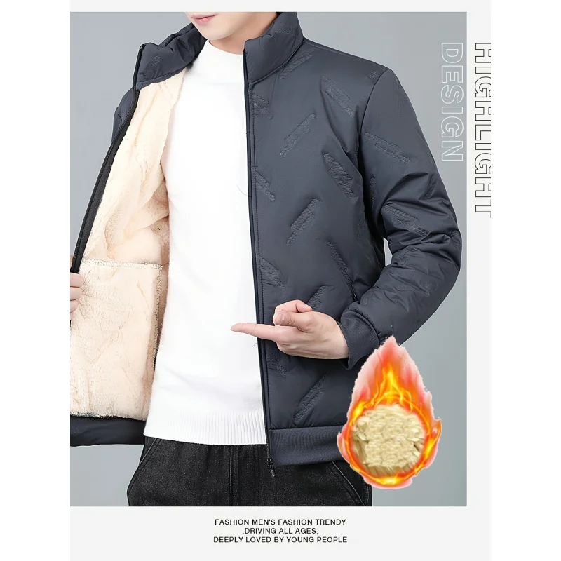 

Мужская теплая флисовая повседневная куртка с тиснением и карманами на молнии, зимняя верхняя одежда, черная толстовка Friday 2025 для мужчин