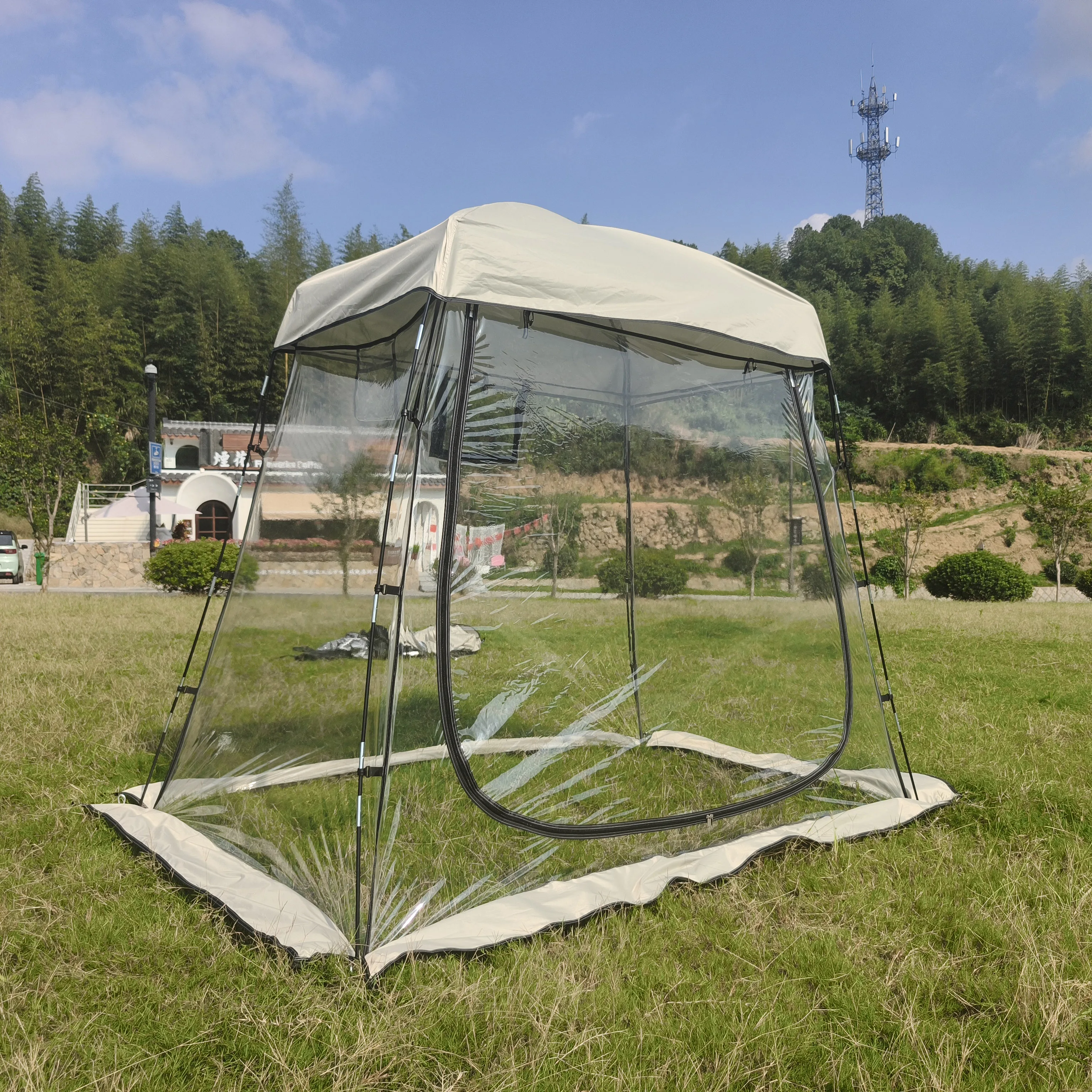 

Sports Tent, Weather Proof Pod,Bubble Clear View Tent, Sports Pod with Extra Top Cover for Soccer, Football,Outdoor Events