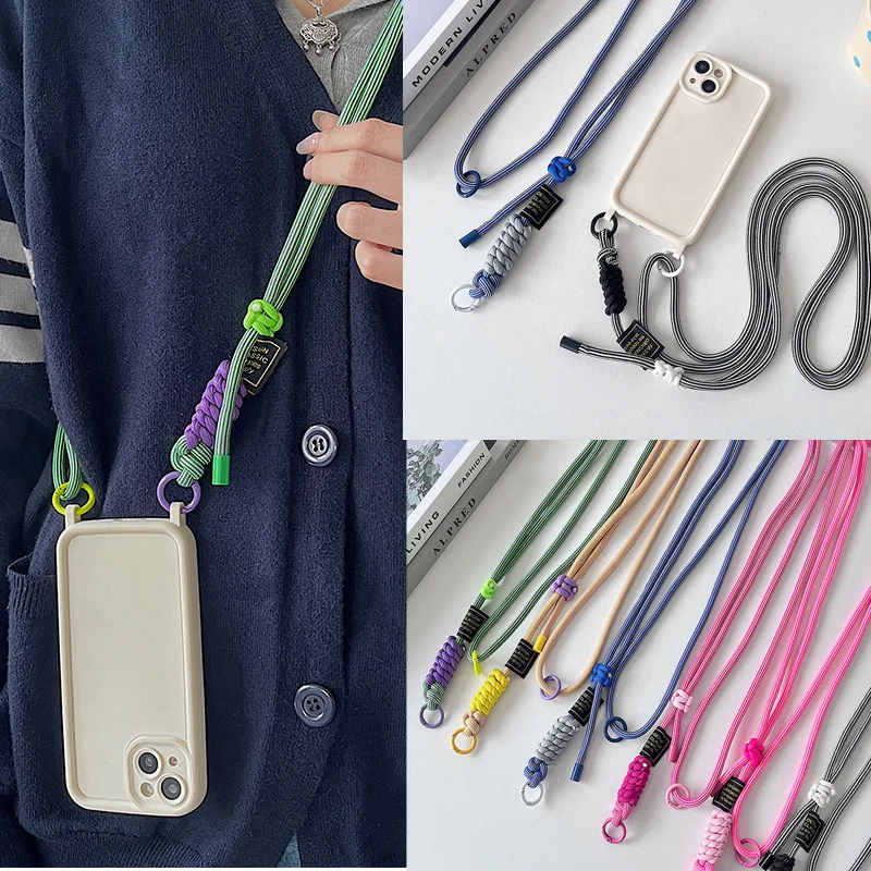 Long Style Slant Hanging Cellphone Chain Jewelry Fashion Acrylic Telephone Strap Cord Anti-Loss Mobile Phone Case Lanyard gifts