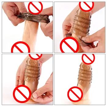 Silikonový kroužek na penis, opakovaně použitelný, zpoždění ejakulace, silnější erekce, sexuální hračky pro dospělé, kroužek na penis, sexuální hračky pro muže 6 nejlepší prodej erekční tryska pro muže - №2