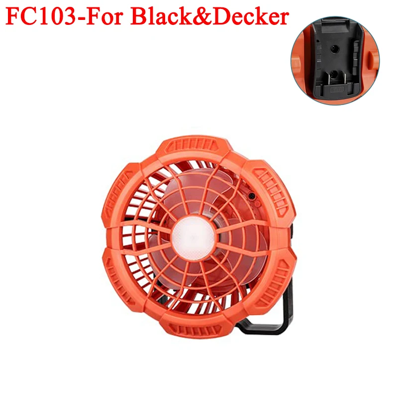 

Rechargeable Camping Fan for Black&Decker 20V Li-Ion Batteries Portable Tent Fan with Remote Control for Use in The Workplace