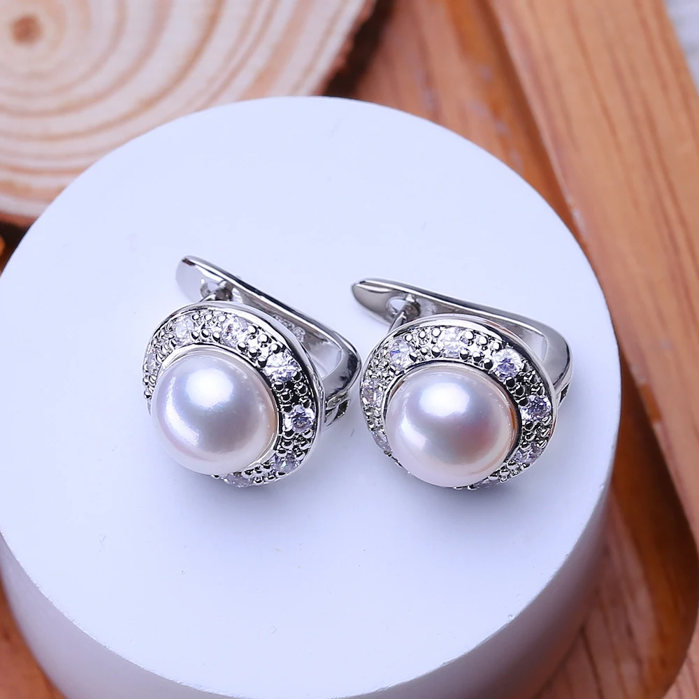 FENASY Natural Freshwater Pearl Earrings For Women Fashion Jewelry Korean Style Classic 925 Sterling Silver Stud Earrings