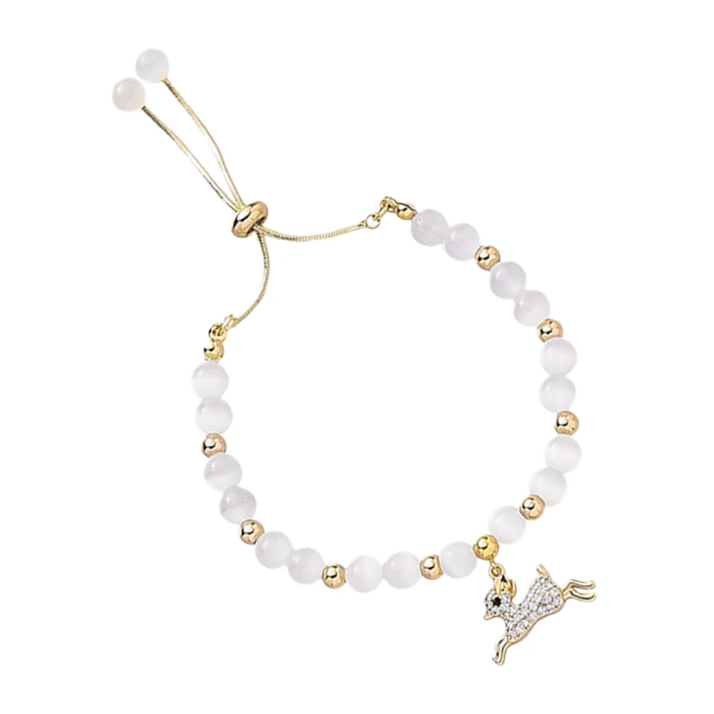 

Crystal Beads Bracelet Stylish Jewelry for Women Delicate Bangle H Long Service Shiny Modern Eye Stone Bracelet