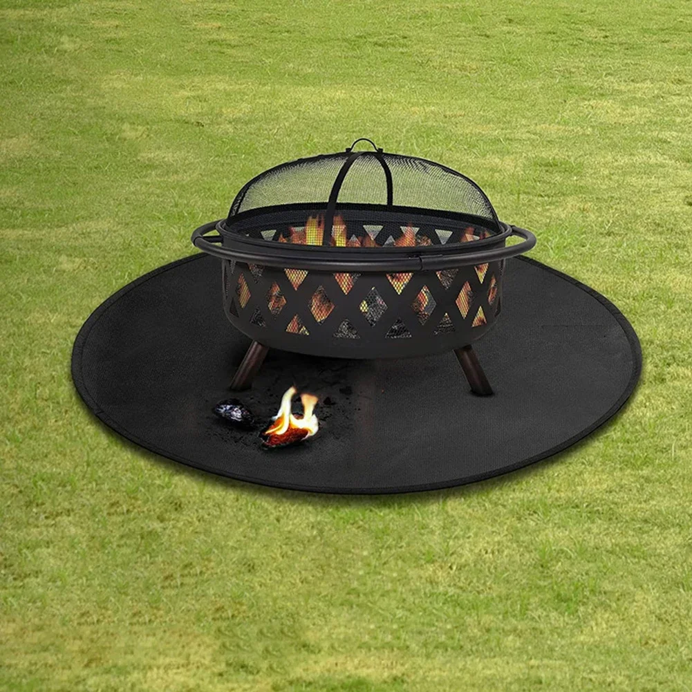 48inch Outdoor Camping Fireproof Mat Round Picnic Barbecue Insulation Mat Flame Retardant HighTemperature Fire Blanket Mats New