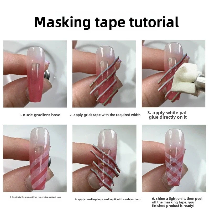 10Rolls Nail Striping Tape Checkered Lines 3d Nail Art Tool Color Rolls Tape Stripping Tape Adhesive Decorative Stickers Bulk