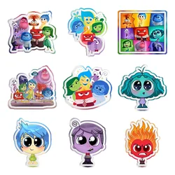 Disney Cartoon Inside Out 2 Pattern 10pcs/Lot Resin Planar Clear Acrylic Glitter Acrylic For DIY Gift Crafts Accessories