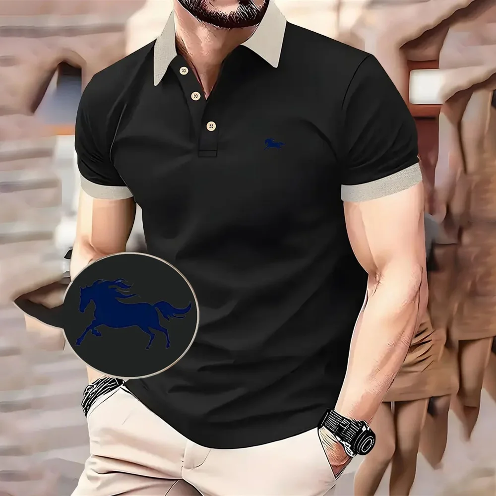 

2025 New Golf Men's Summer Short Sleeve T Shirt Business Style Breathable Comfortable With Button Soft Fashion Polo Shirt