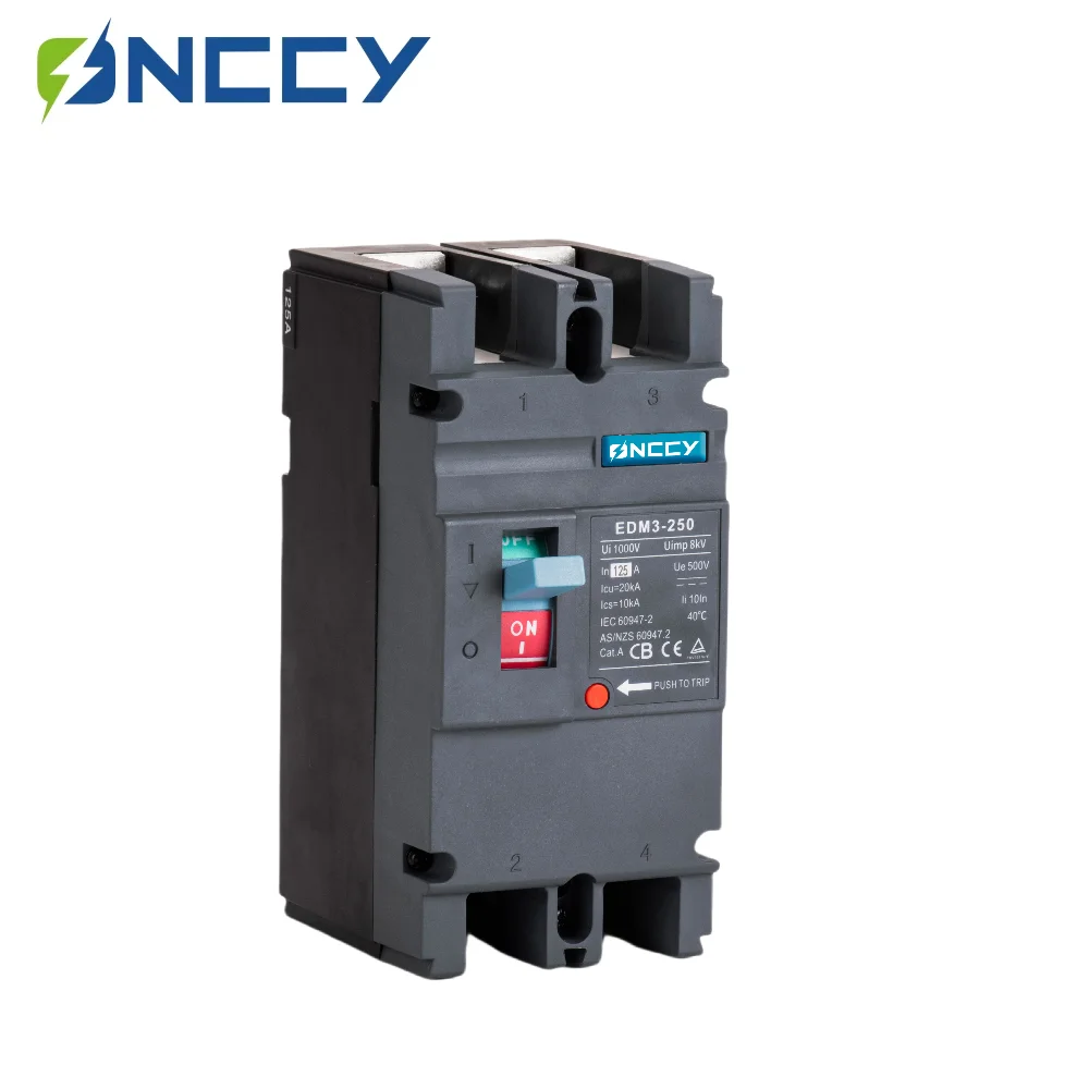 ONCCY DC MCCB 250A Solar Molded Case Circuit Breaker Overload Protection Switch Protector Battery Photovoltaic System Protector