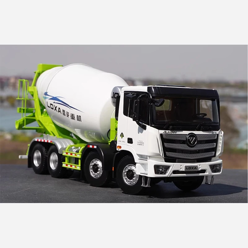 Diecast 1:24 Scale Foton Oman EST Heavy Machine L10 LOXA Concrete Mixer Truck 8*4 Alloy Model Simulation Collection Gift Toy