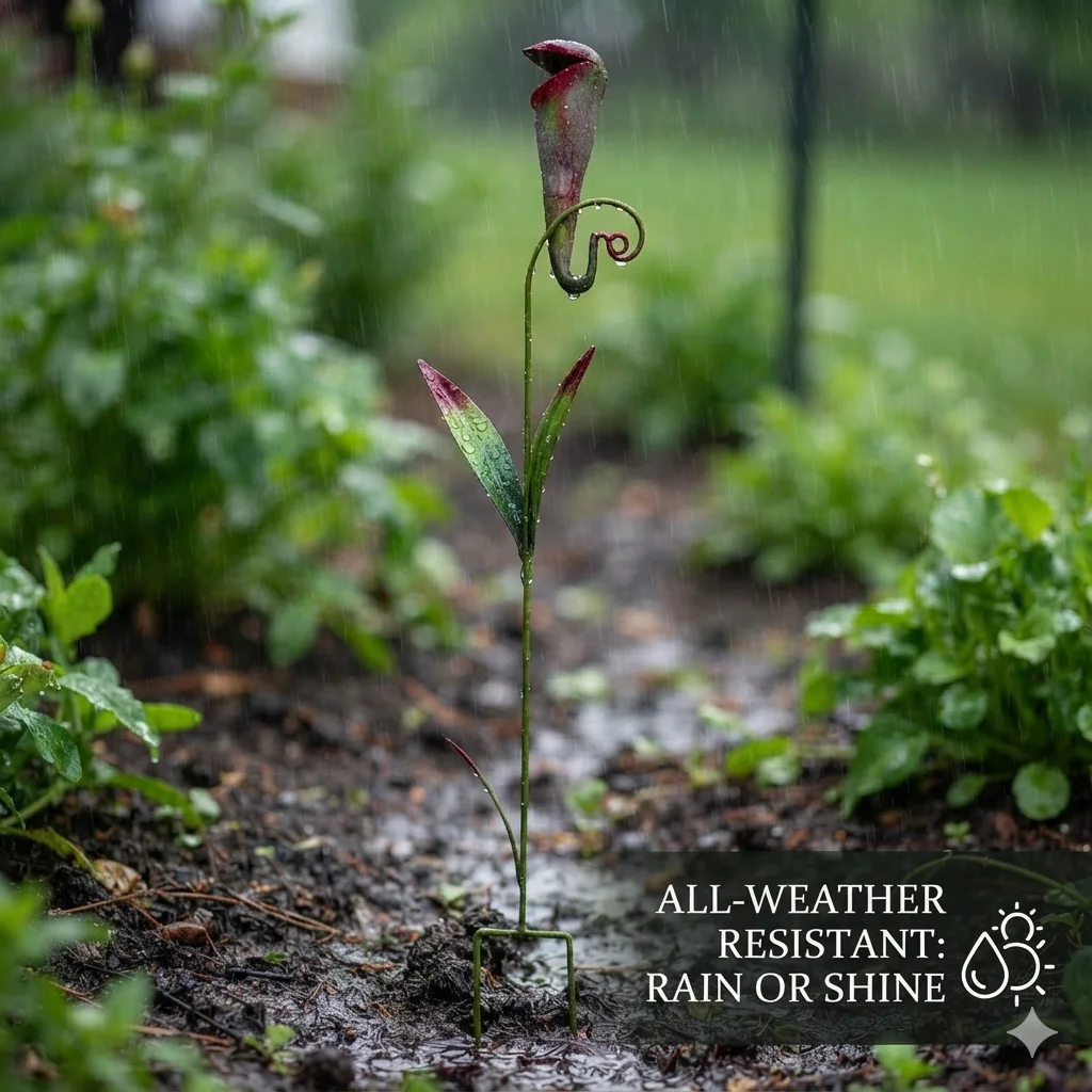 Creative Novelty Waterproof Man-Eating Flower Metal Garden Stake Outdoor Yard Decor for Halloween Party Patio Backyard Law