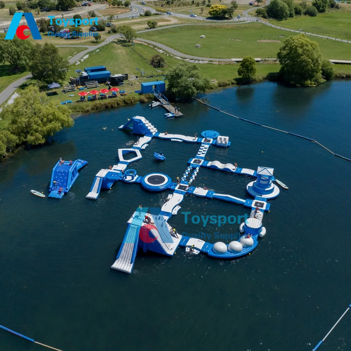 Aqua Inflatable Park With Water Side Inflatable Floating Water Sports Park